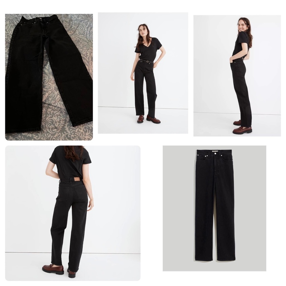 Madewell Jeans 
Petite Perfect Vintage Wide-Leg Jean in Belmere Wash.